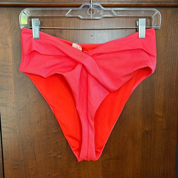 NWT Aerie Shine Pique Twist Front High Cut Cheeky Bikini Bottoms - Picture 3 of 8